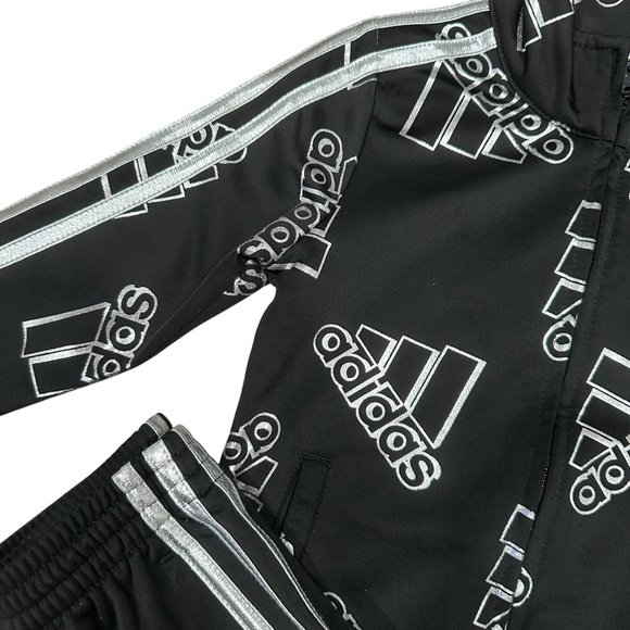 Adidas Track Suit Set Toddler 3T silver stripes - Picture 6 of 6